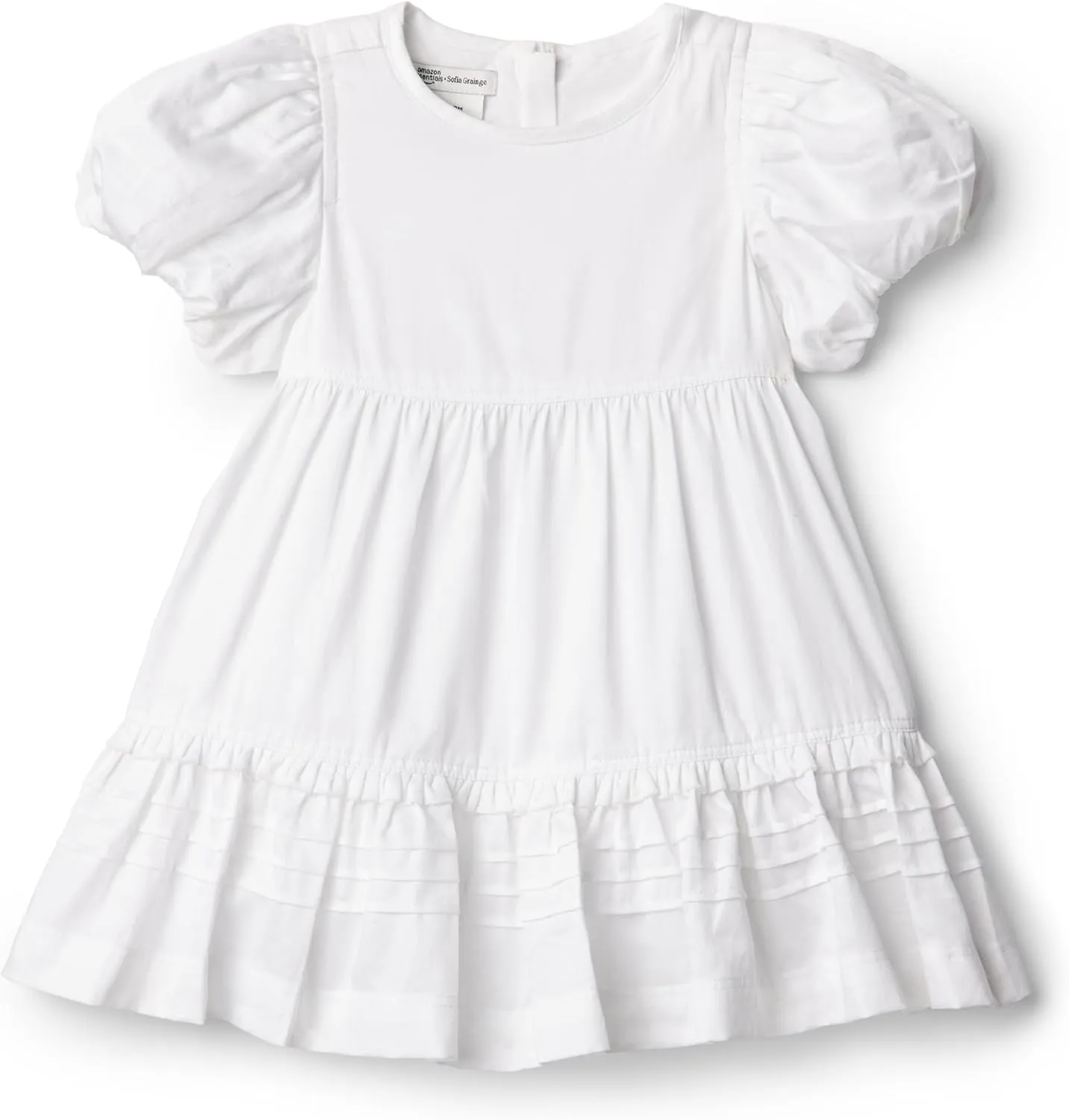 Amazon Essentials x Sofia Grainge Toddlers and Baby Girls' Puff Sleeve Dress