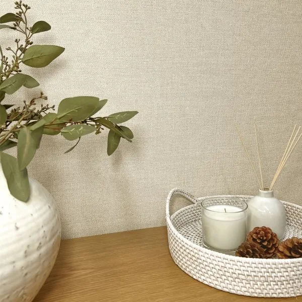 Belgravia Carmella Plain Textured Vinyl Wallpaper Cream