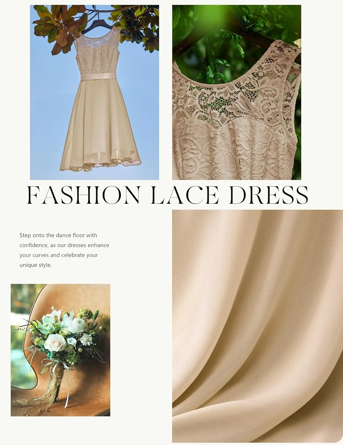 BeryLove Women Short Prom Dress Lace Wedding Guest Cocktail Party Bridesmaid Formal Dresses