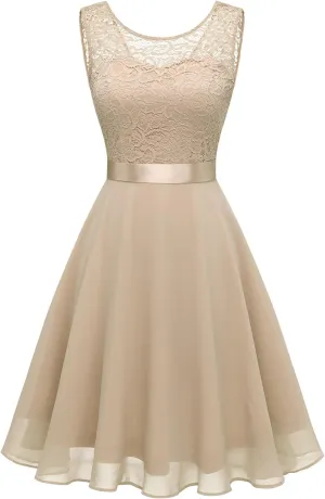 BeryLove Women Short Prom Dress Lace Wedding Guest Cocktail Party Bridesmaid Formal Dresses