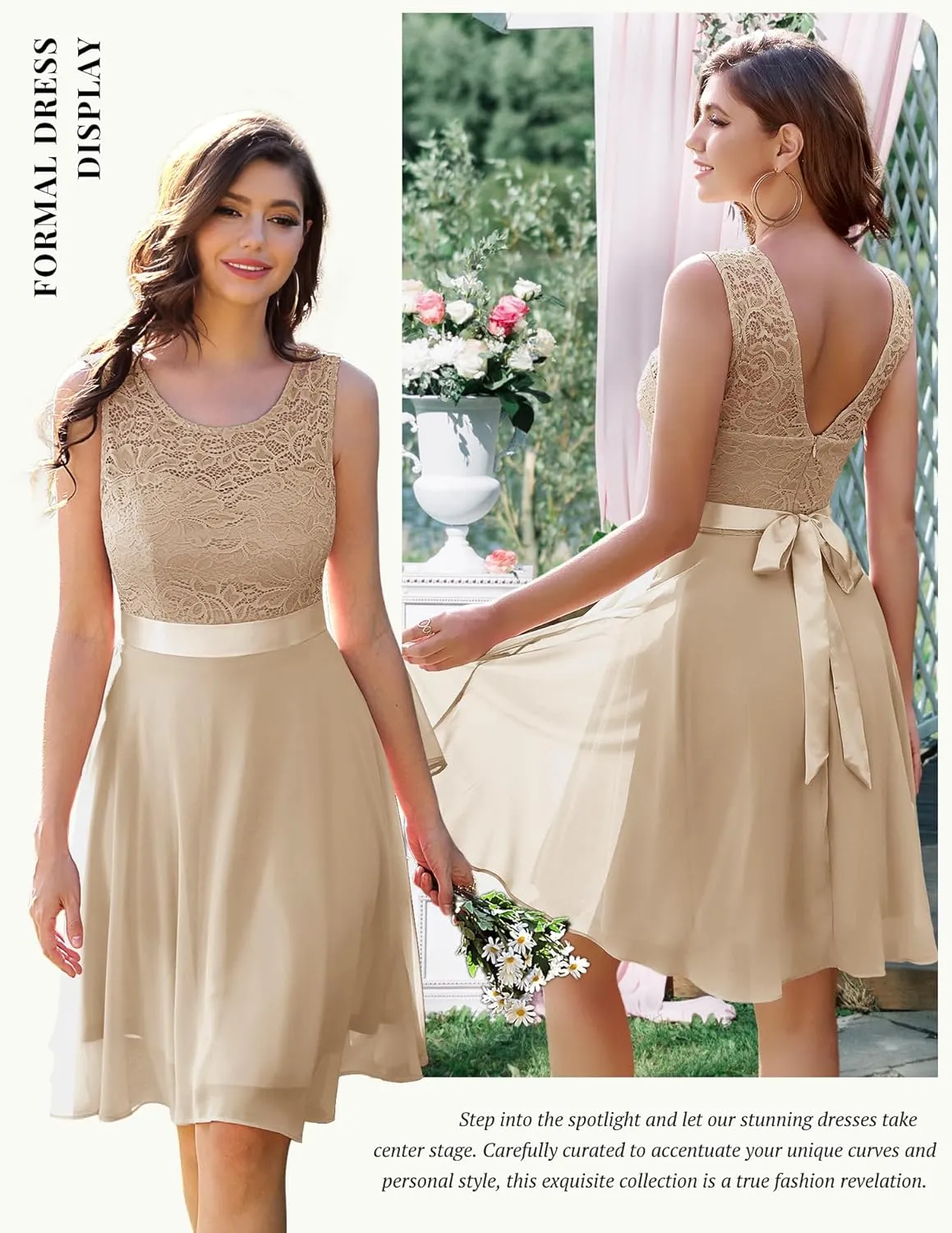 BeryLove Women Short Prom Dress Lace Wedding Guest Cocktail Party Bridesmaid Formal Dresses