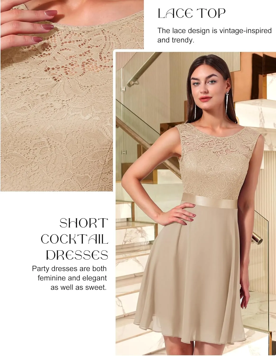 BeryLove Women Short Prom Dress Lace Wedding Guest Cocktail Party Bridesmaid Formal Dresses