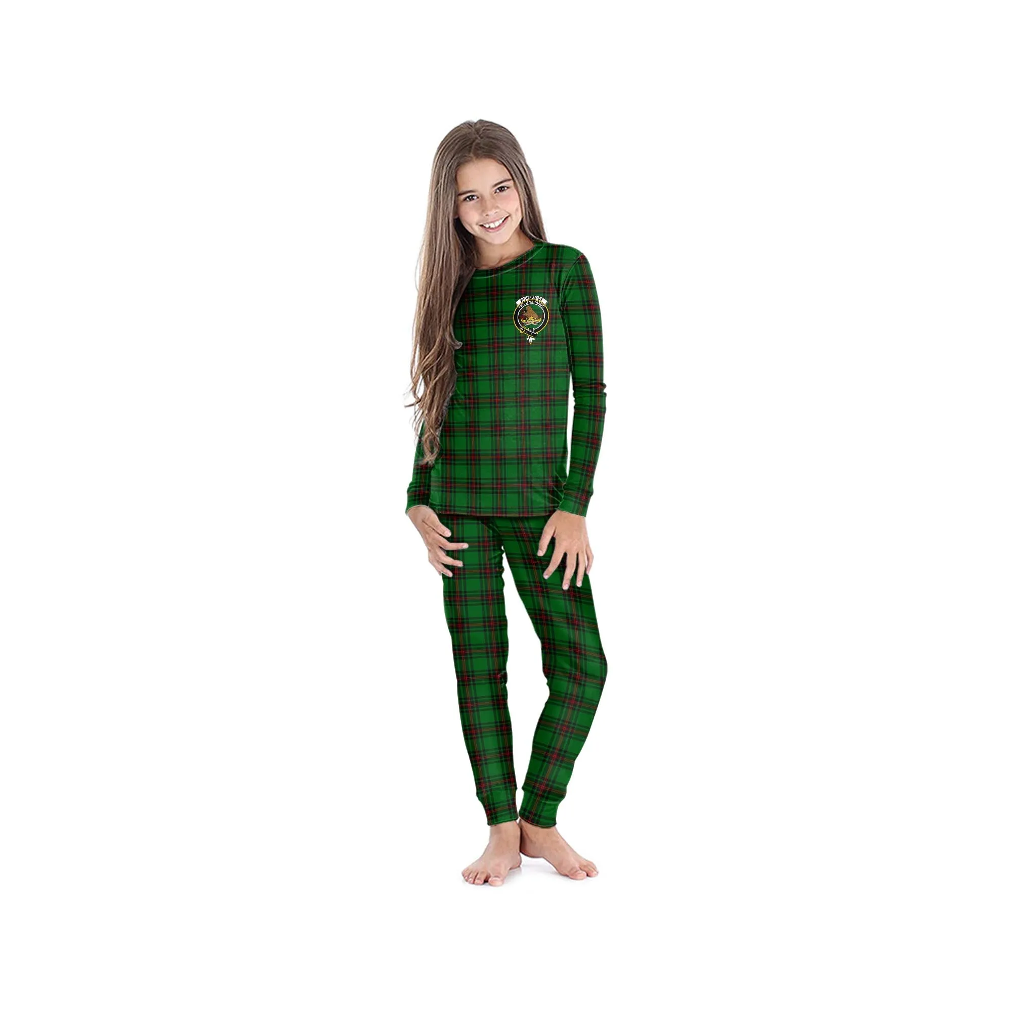 Beveridge Tartan Pajamas Family Set with Family Crest