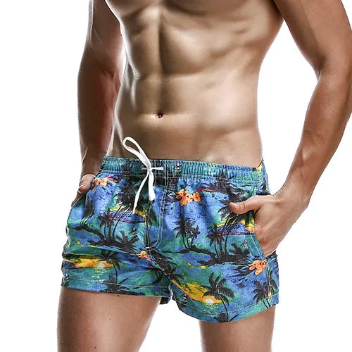 Breathable Elastic Pattern Printed Beach Shorts