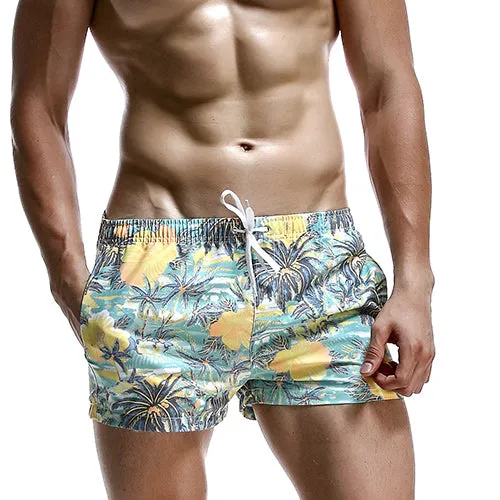 Breathable Elastic Pattern Printed Beach Shorts