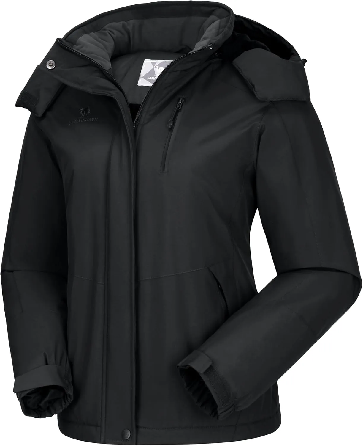 CAMELSPORTS Women's Waterproof Snow Ski Jakcet Fleece Warm Winter Coat Hooded Windproof Insulated Snowboarding Jacket