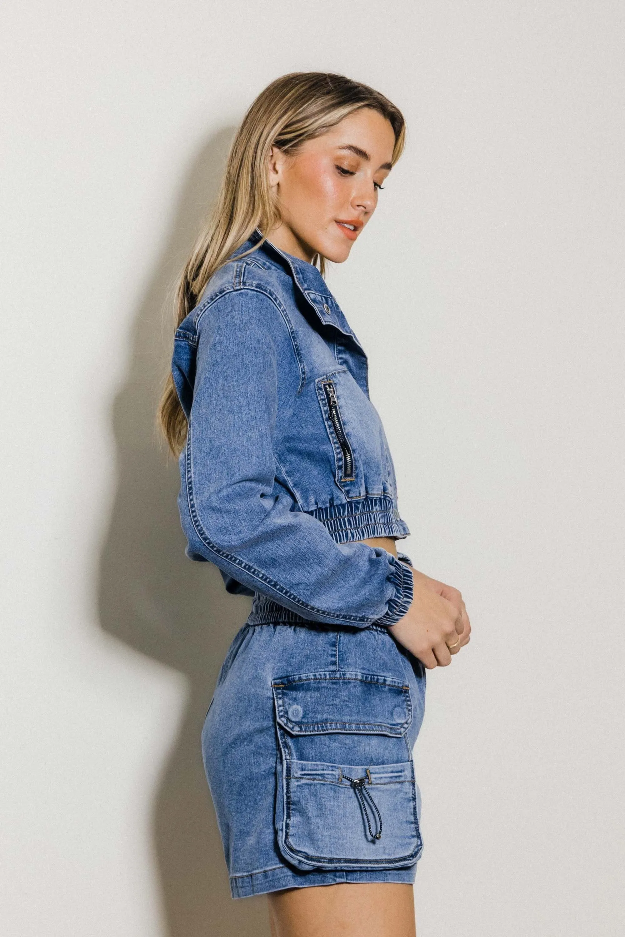 Denim Cargo Shorts