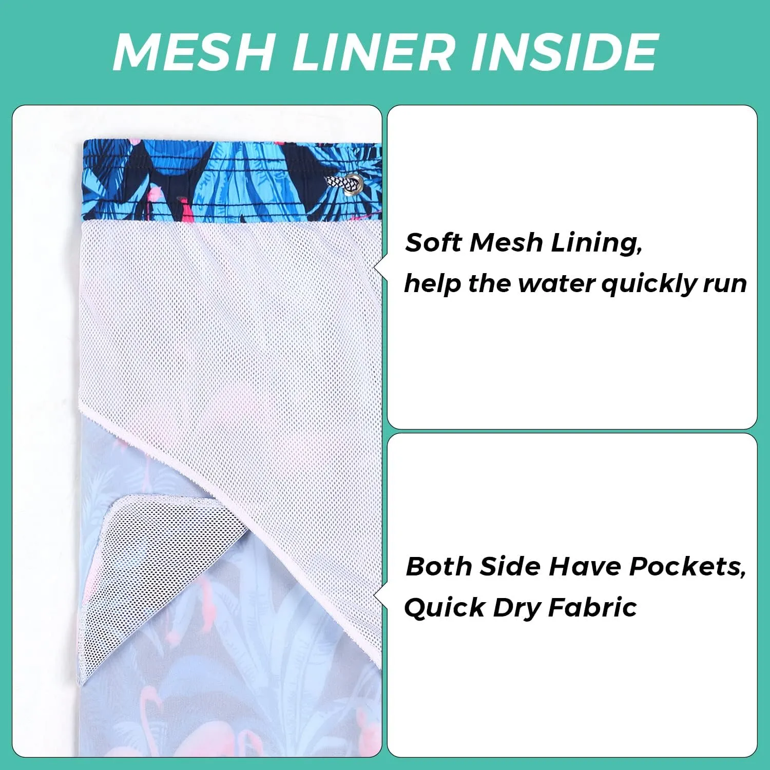 ELETOP Men's Swim Trunks Quick Dry Bathing Suit Swimming Board Shorts Mesh Lining Beach Swimwear