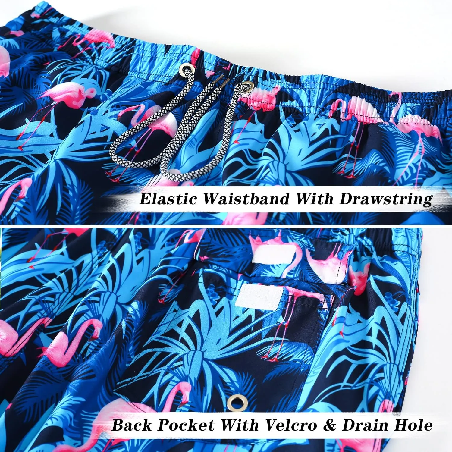 ELETOP Men's Swim Trunks Quick Dry Bathing Suit Swimming Board Shorts Mesh Lining Beach Swimwear