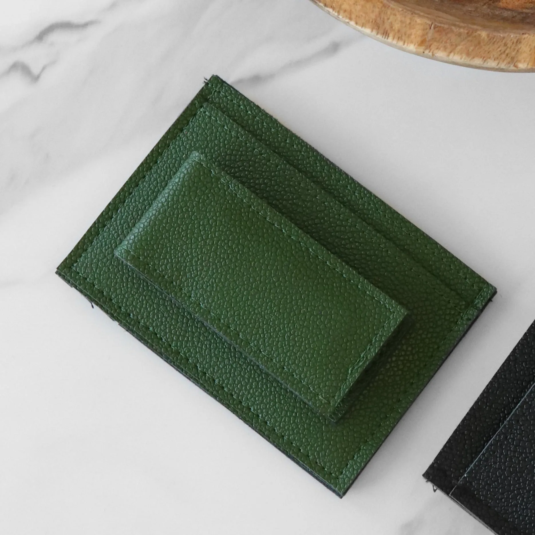 Forest Green Pebble Faux Leather