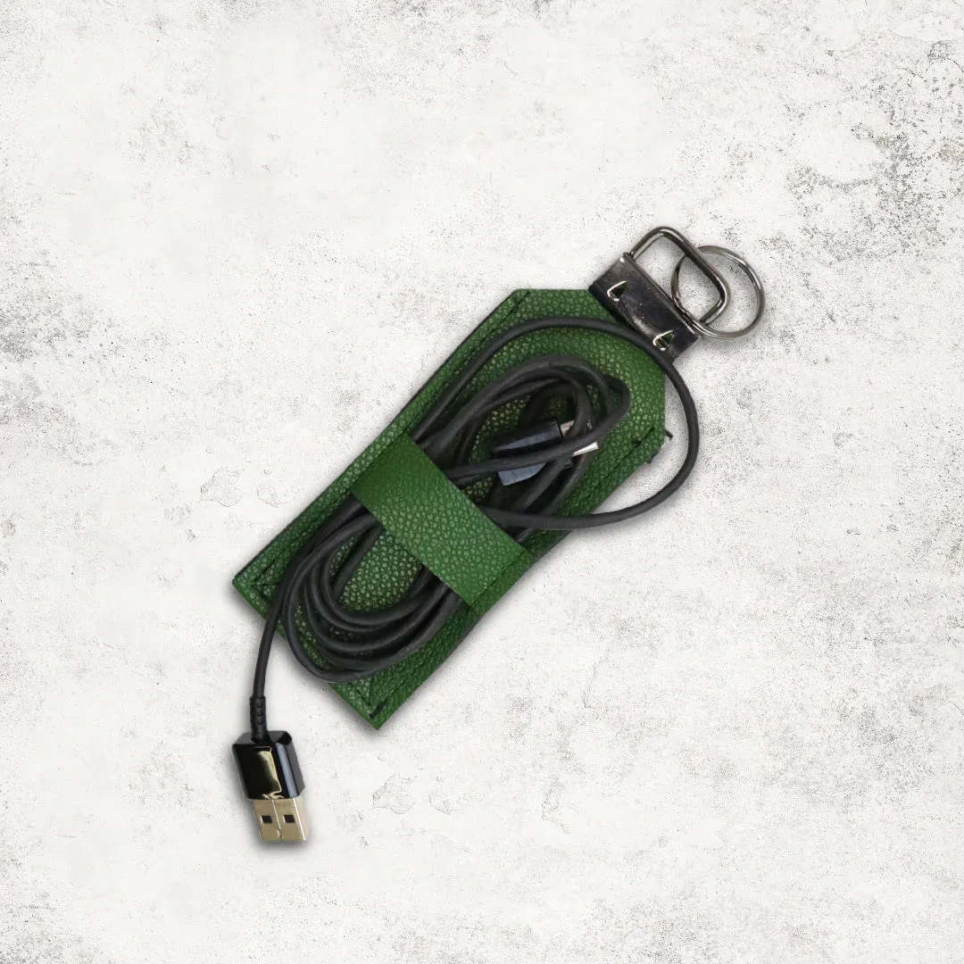 Forest Green Pebble Faux Leather