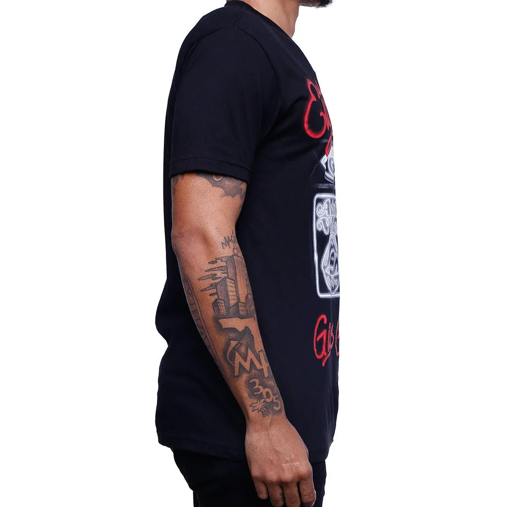 Girls Girls Girls Long Line T Shirt Black