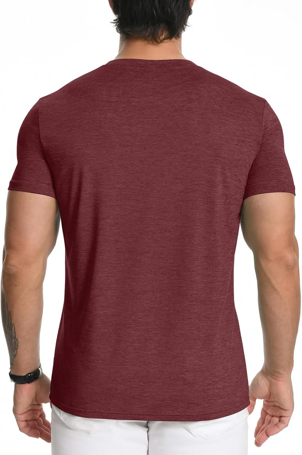 KESIHAN Men's T Shirts V Neck 2 Pack Tees Breathable Everyday Essential Casual Tops