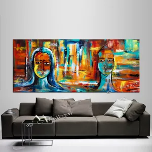 Large Modern Art Oil Painting on Canvas - Modern Wall Art Figurative Divine Love
