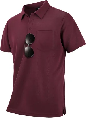 LLdress Men's Polo Golf Shirt Short Sleeve T-Shirts Pique Collared Shirts with Pocket
