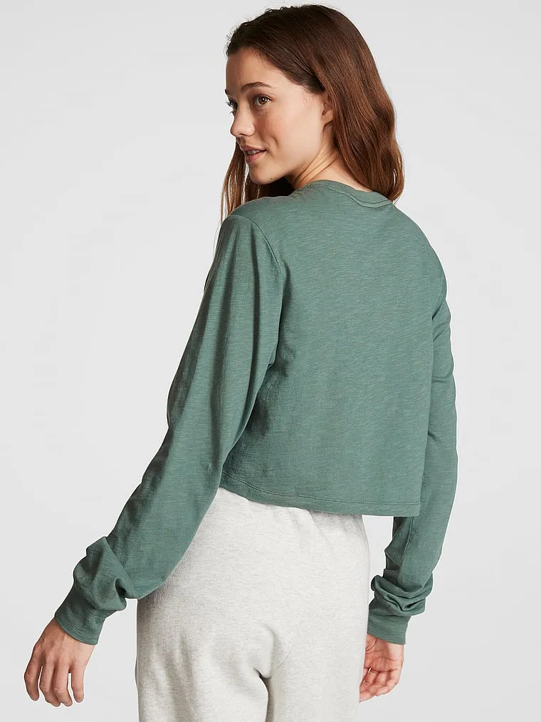 Long sleeve Victoria's Secret Pink Premium Cotton Cropped Malibu, green