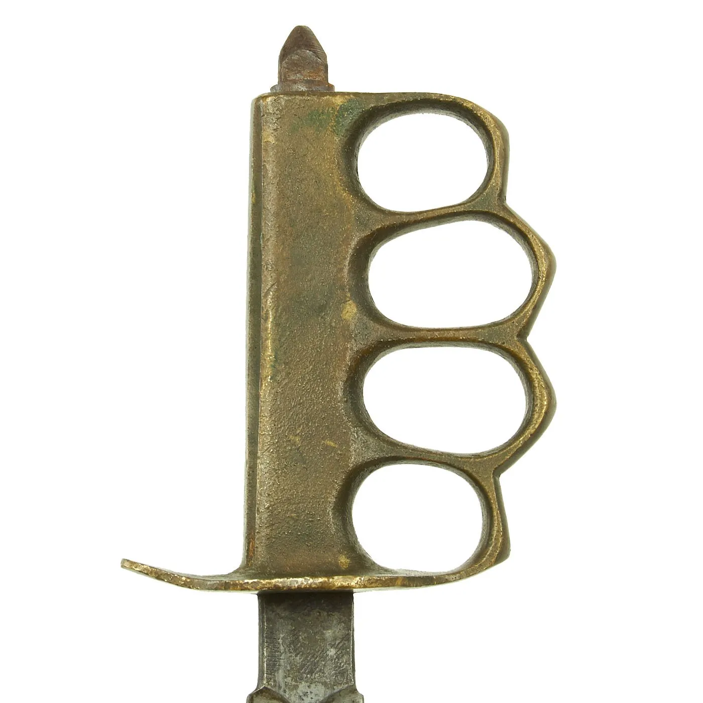 Original U.S. WWI Model 1918 Mark I Trench Knife with Unmarked Blade by AU LION with Steel Scabbard