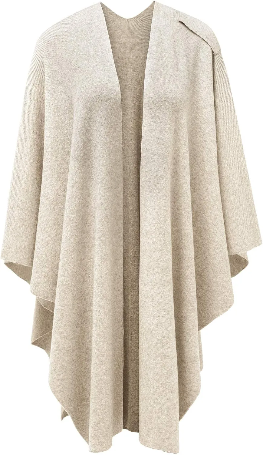 PULI Womens Large Cross Front Poncho Sweater Wrap Topper Knitted Elegant Shawls Cape for Fall Winter