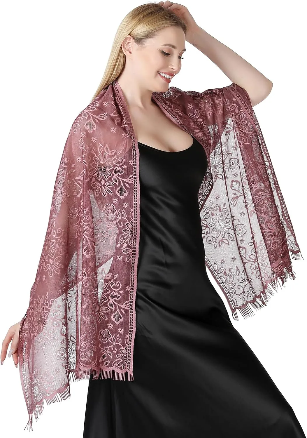 Shawls and Wraps for Evening Dresses Lace Scarfs for Women Pashmina Wedding Formal Shawl