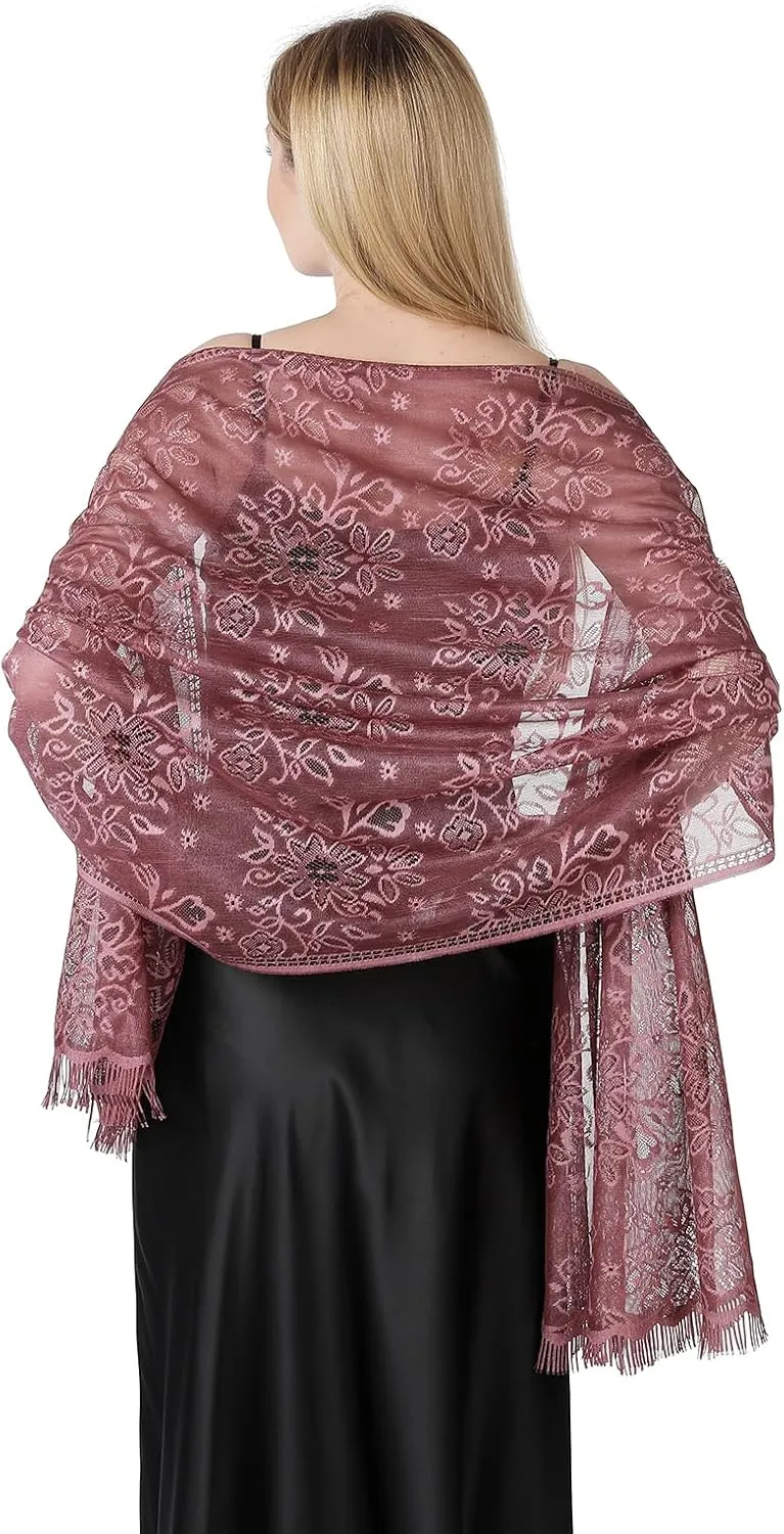 Shawls and Wraps for Evening Dresses Lace Scarfs for Women Pashmina Wedding Formal Shawl