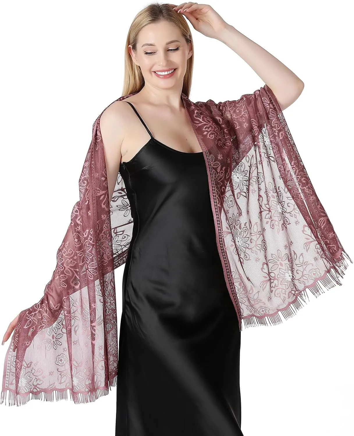 Shawls and Wraps for Evening Dresses Lace Scarfs for Women Pashmina Wedding Formal Shawl