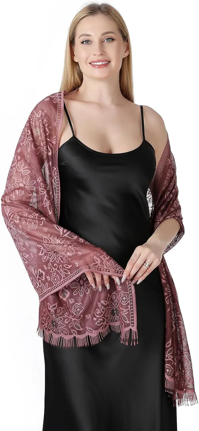 Shawls and Wraps for Evening Dresses Lace Scarfs for Women Pashmina Wedding Formal Shawl