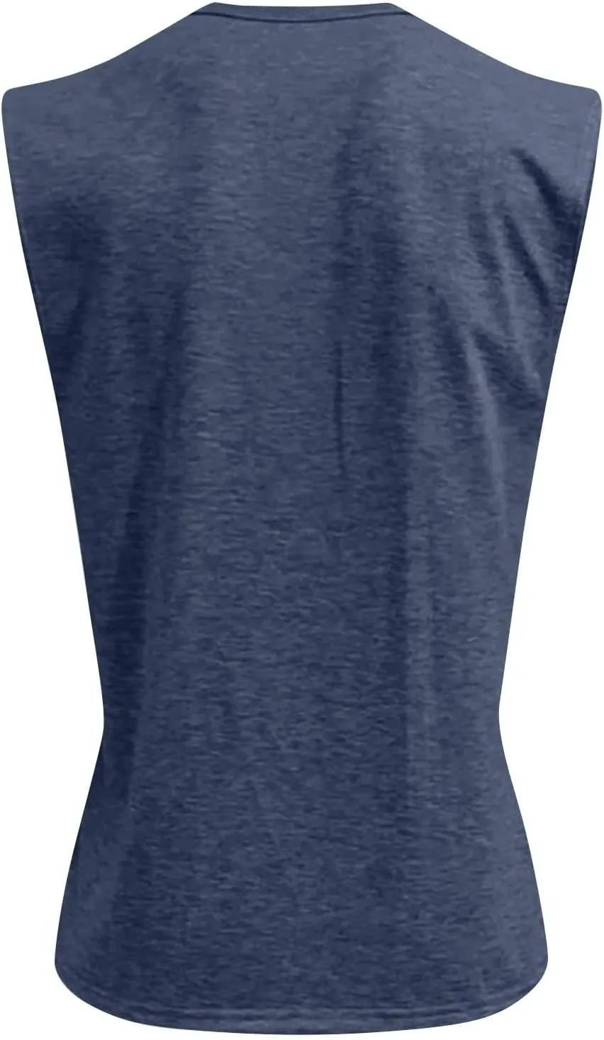 Sleeveless Shirts for Men Henley Neck Sleeveless Workout Muscle Tank Tops Summer Relaxed Fit Plain Oversized Tshirts