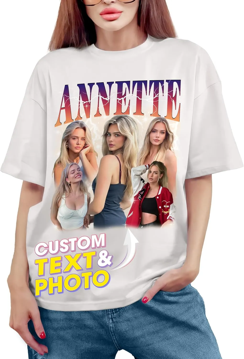 Tehg & Tuhg Custom T Shirts with Picture, Vintage Bootleg Rap Tee, Boyfriend Girlfriend, Unique Gift for Birthday Anniversary