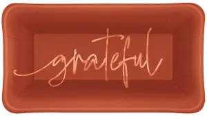 Thanksgiving Elegant Grateful Appetizer Plates 9" x 5" | 8 ct