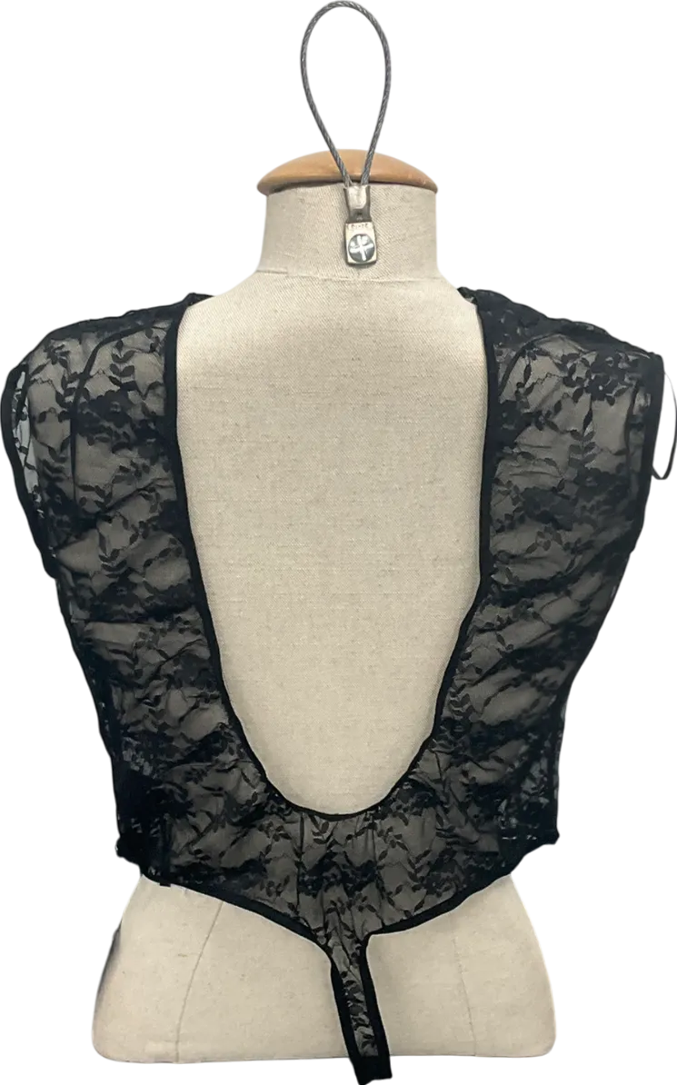 Urban Outfitters Black Out From Under Sheer Lace Bodysuit UK XL