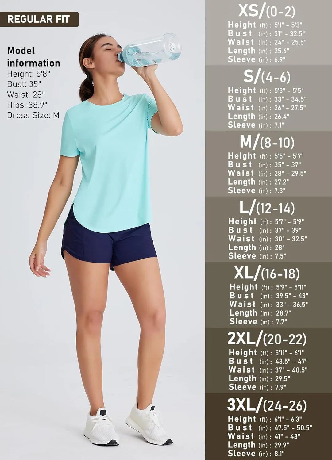 Women's Short Sleeve Workout Tops Moisture Wicking Cooling Shirts UV Protection Quick Dry Athletic Activewear